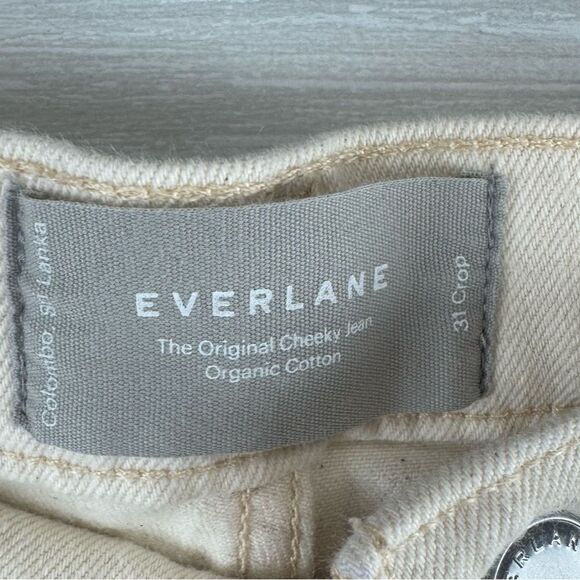 Everlane The Original Cheeky High Rise Ecru Crop Jeans - Picture 6 of 7